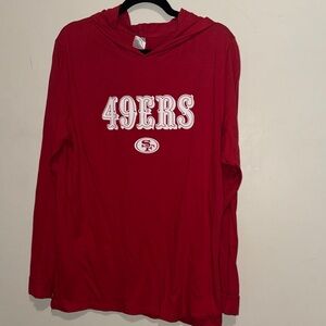 49ers Red Long Sleeve Hoodie XXL | long sleeve hooded